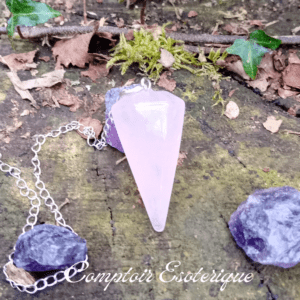 pendule radiesthésie pierre quartz rose