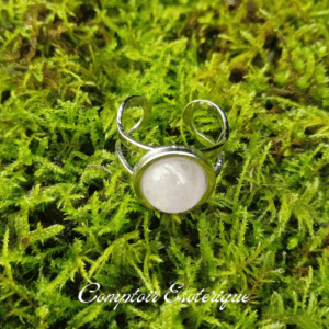 bague quartz rose acier inoxydable