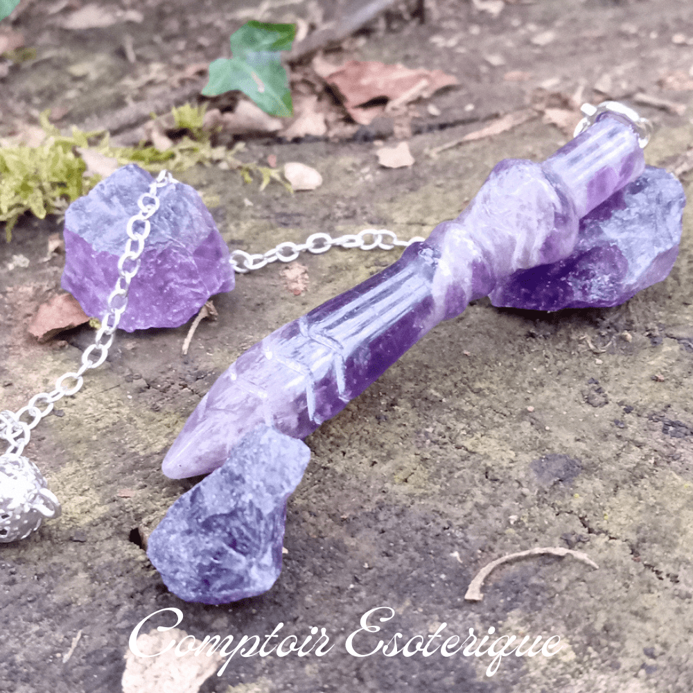 pendule egyptien thot en améthyste pendule égyptien thot en améthyste