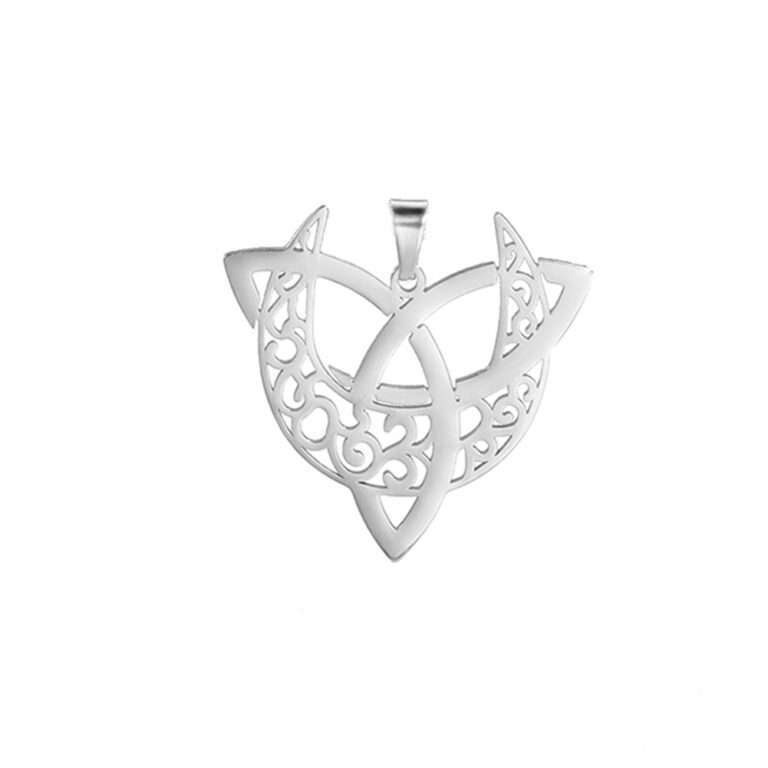Collier Pendentif Triquetra Noeud Celtique - Talisman Protection Spirituel Longueur 85cm Réglable
