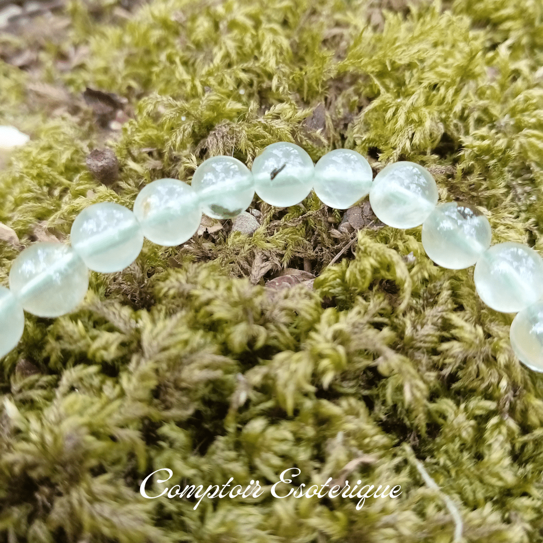 bracelet lihtotherapie prehnite bracelet lithothérapie préhnite